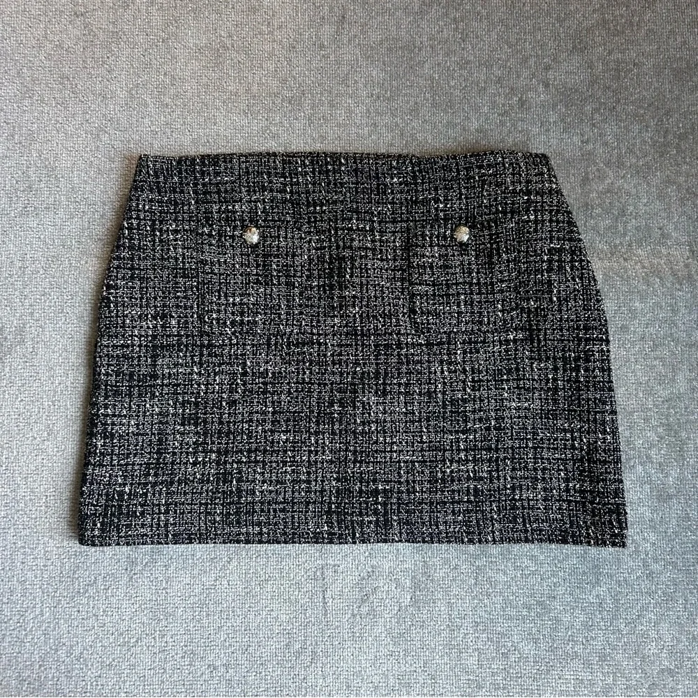 Lauren Ralph Lauren Women’s Black and White Bouclé Pencil Miniskirt, Size 18W